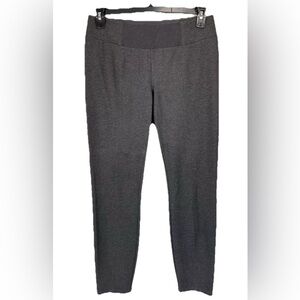 Eileen Fisher Yoke Seamed Pants Sz Medium Charcoal Gray Pull On Skinny Ponte